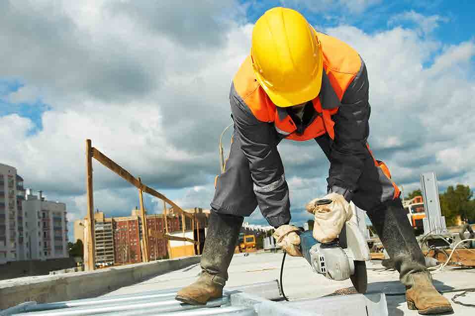 HAON worker fabricating on site
